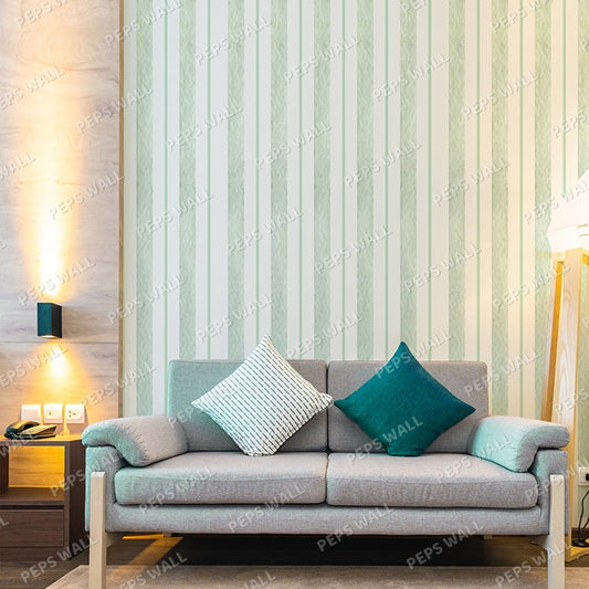 Green Stripes — geometric wallpaper Dubai, Peps Wall