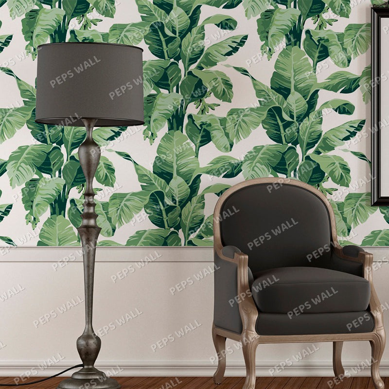 Pastel Leaves — tropical palm wallpaper mural, Peps Wall Dubai