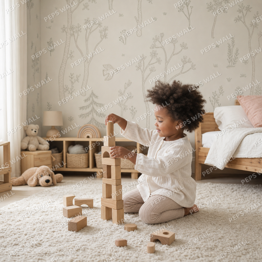 Forrest Trail kids room wallpaper - custom mural printed and installed in Dubai