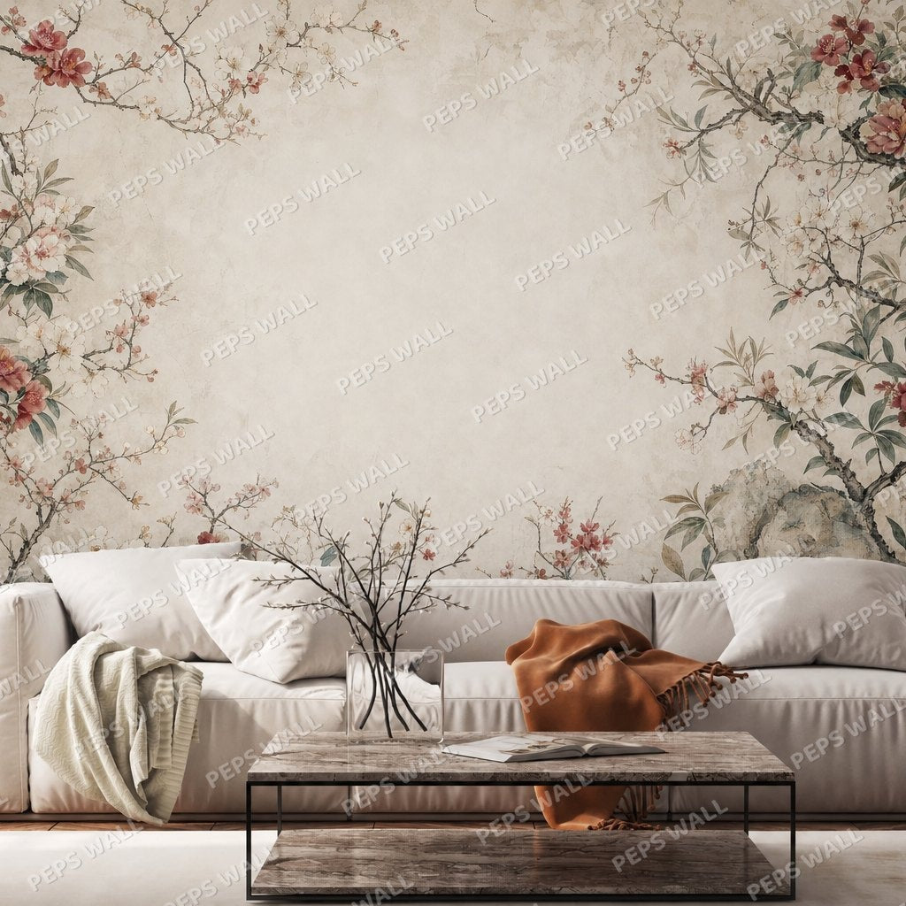 Framed Blossom — cherry blossom wallpaper Dubai, Peps Wall