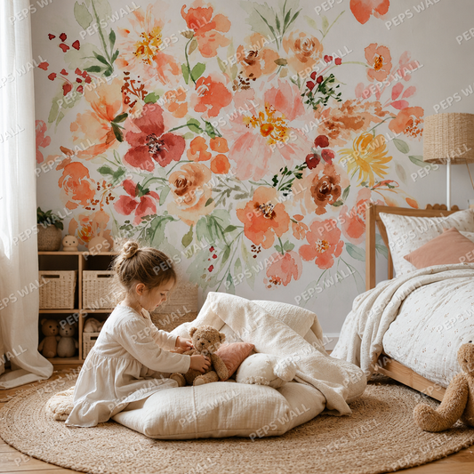 Garden of Dreams kids room wallpaper - custom mural printed and installed in Dubai