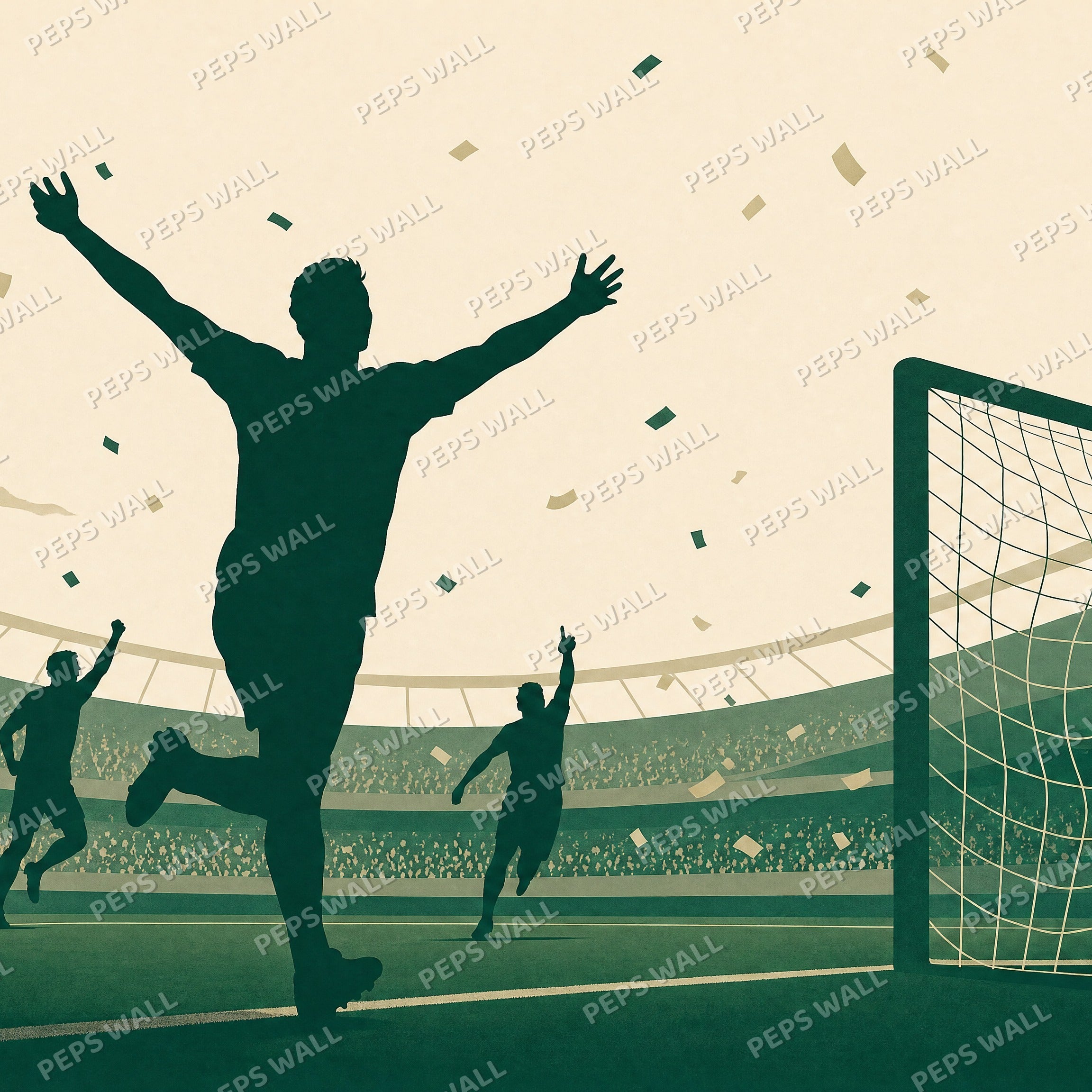 Goal Celebration - Minimalist Graphic wallpaper design