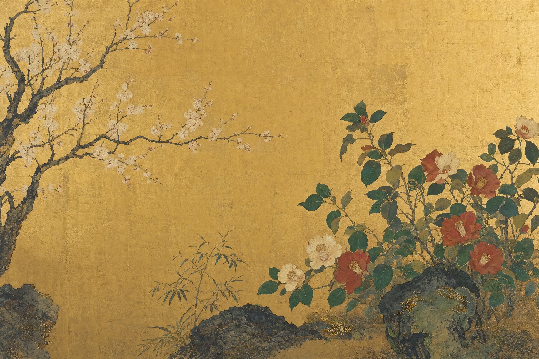 Golden Camellia Screen