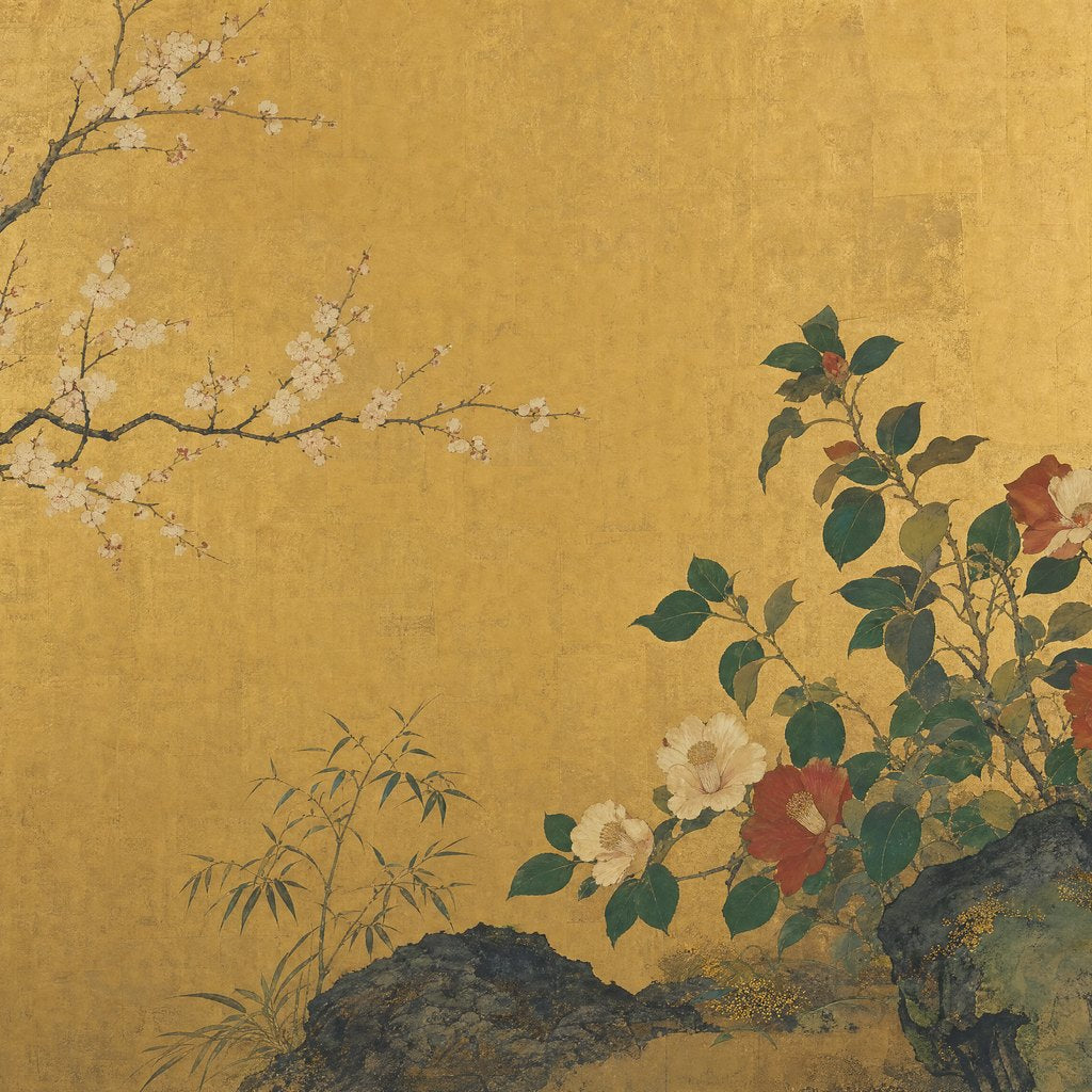 Golden Camellia Screen