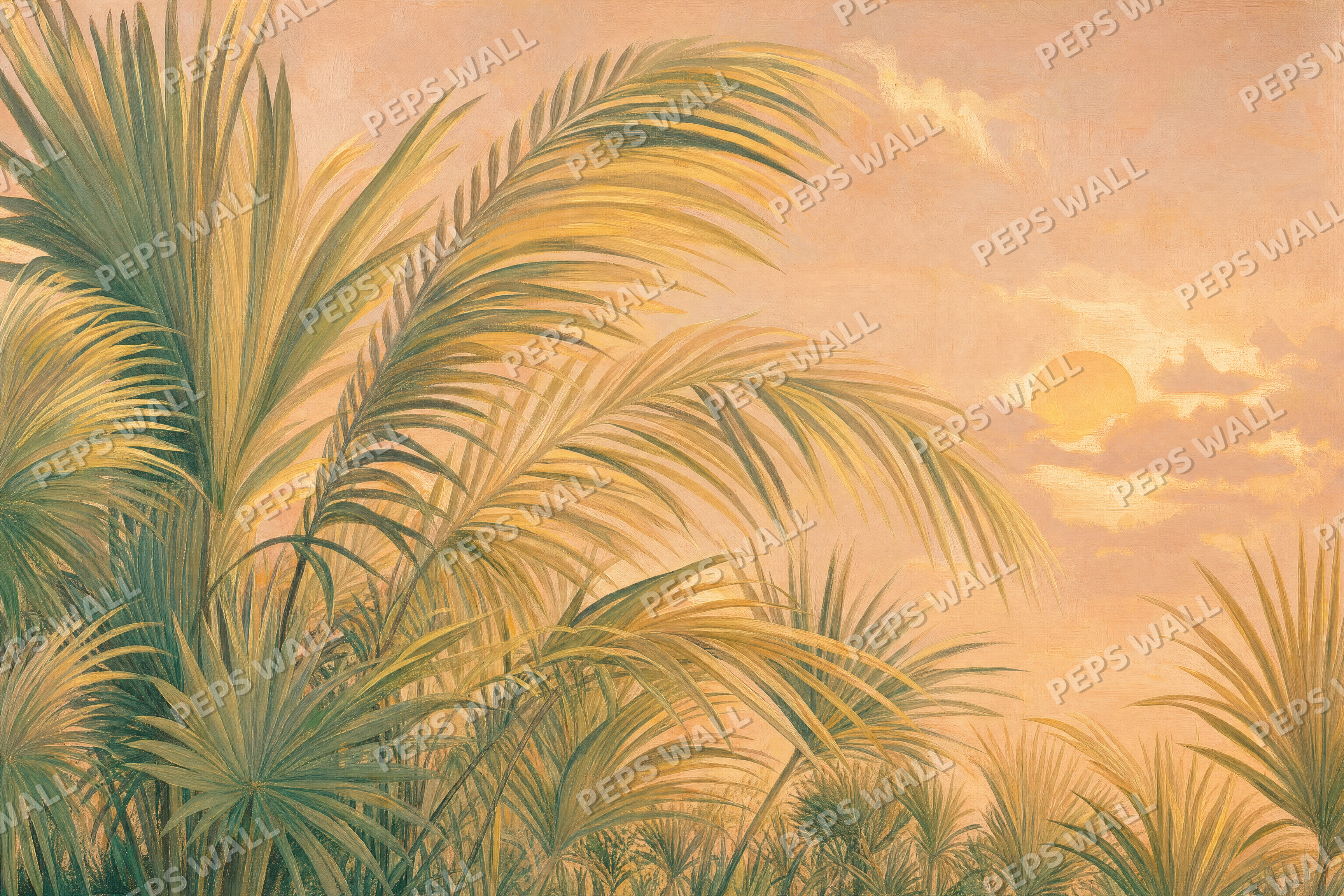 Golden Hour Palms - made-to-measure wall mural design by Peps Wall Dubai