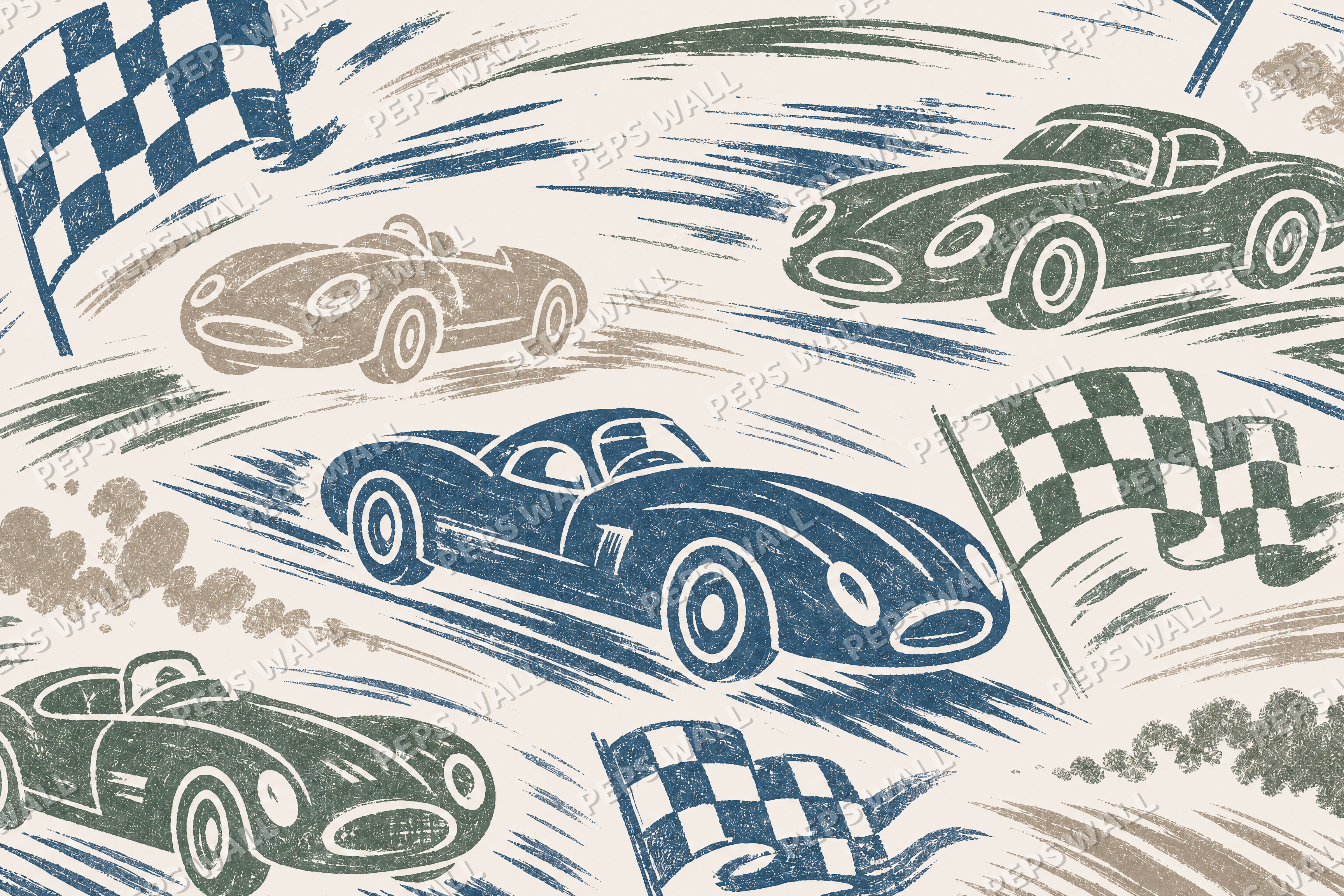 Watercolor Grand Prix - made-to-measure wall mural design by Peps Wall Dubai