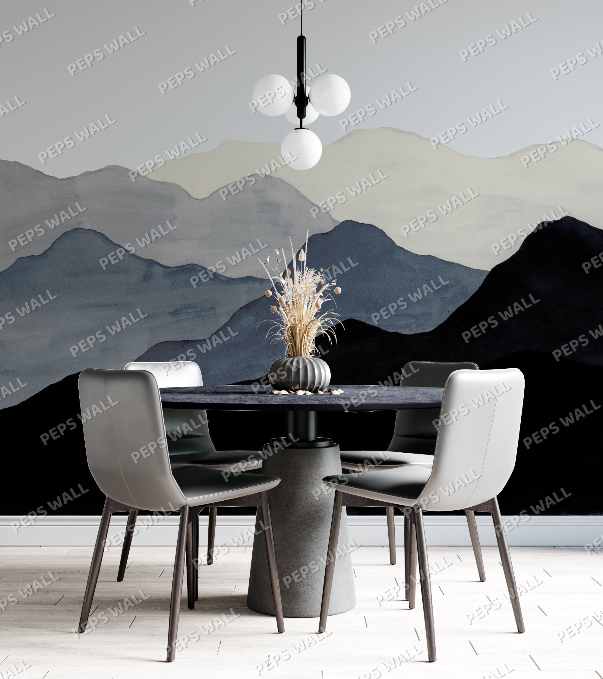 Grey Mountains — scenic landscape wallpaper Dubai, Peps Wall