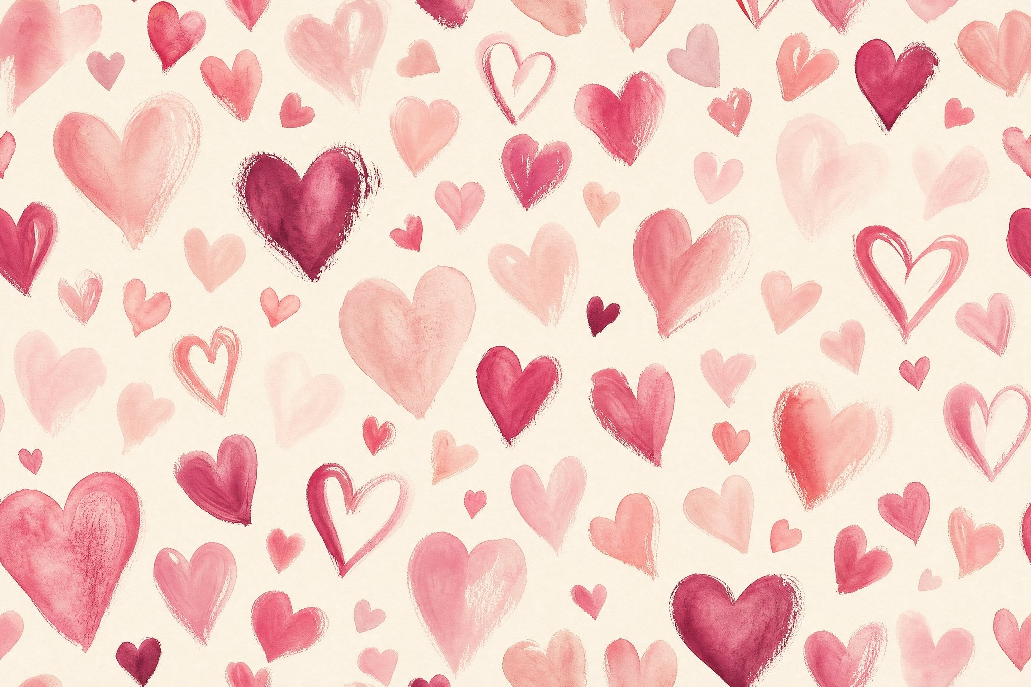 Hand-Painted Pink Hearts