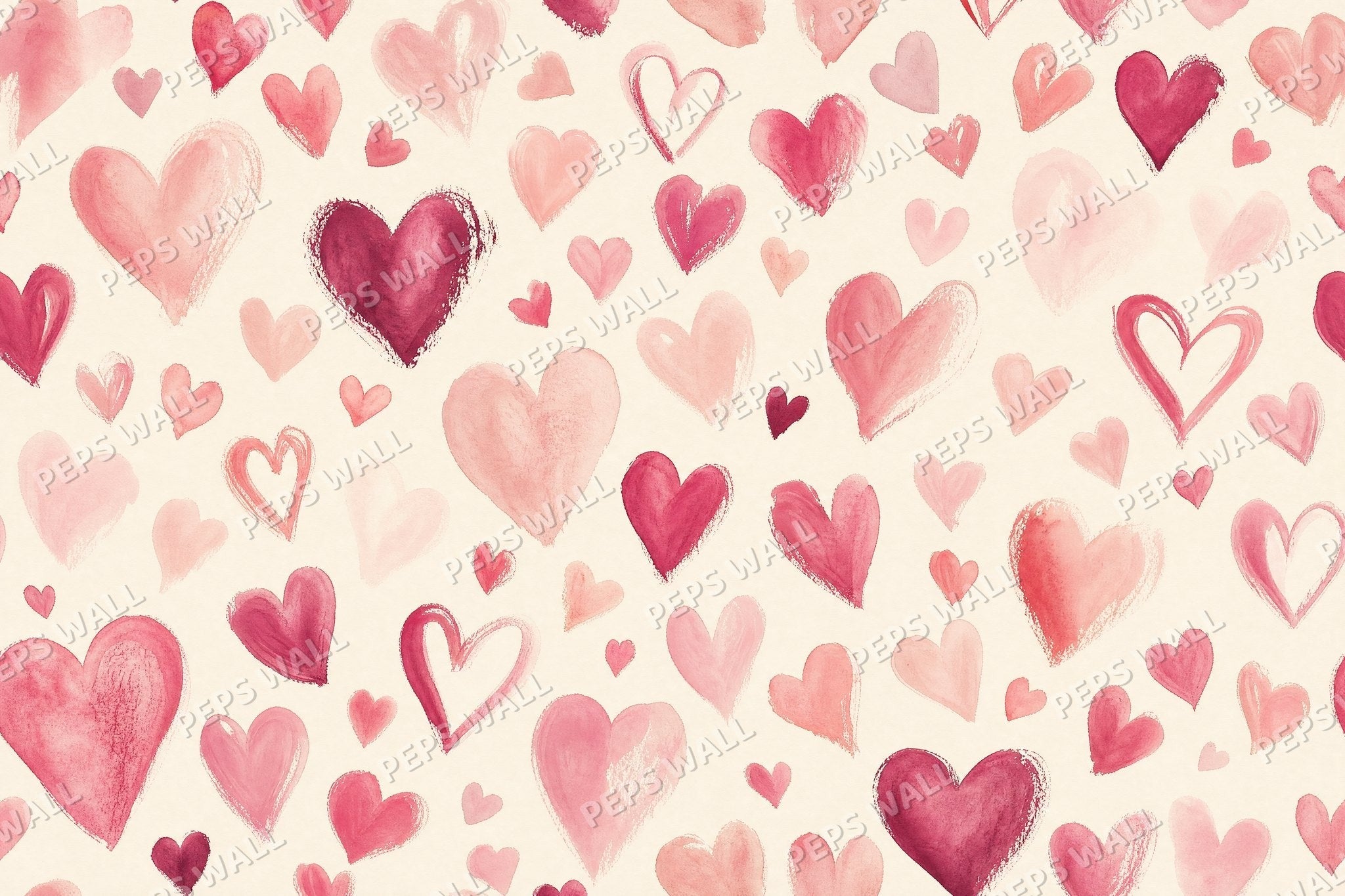 Hand-Painted Pink Hearts
