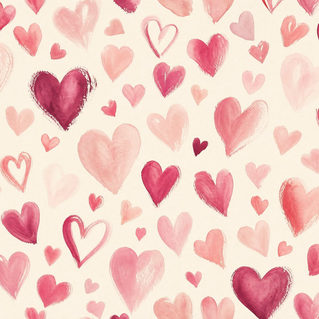Hand-Painted Pink Hearts