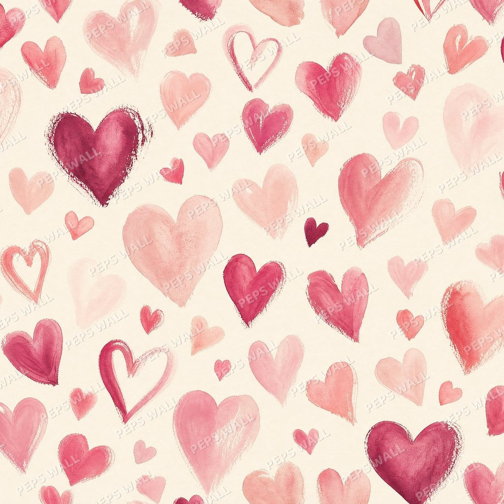 Hand-Painted Pink Hearts
