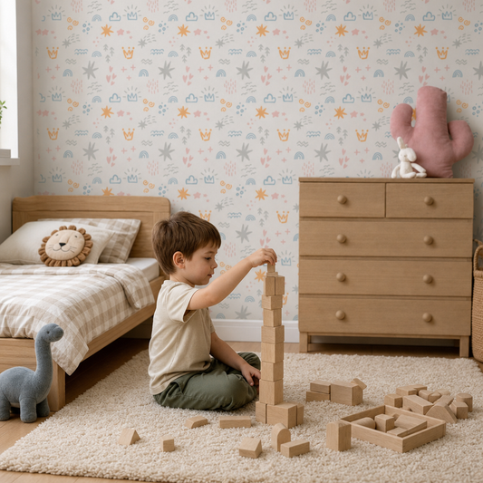 Happy graffitis kids room wallpaper - custom mural printed and installed in Dubai