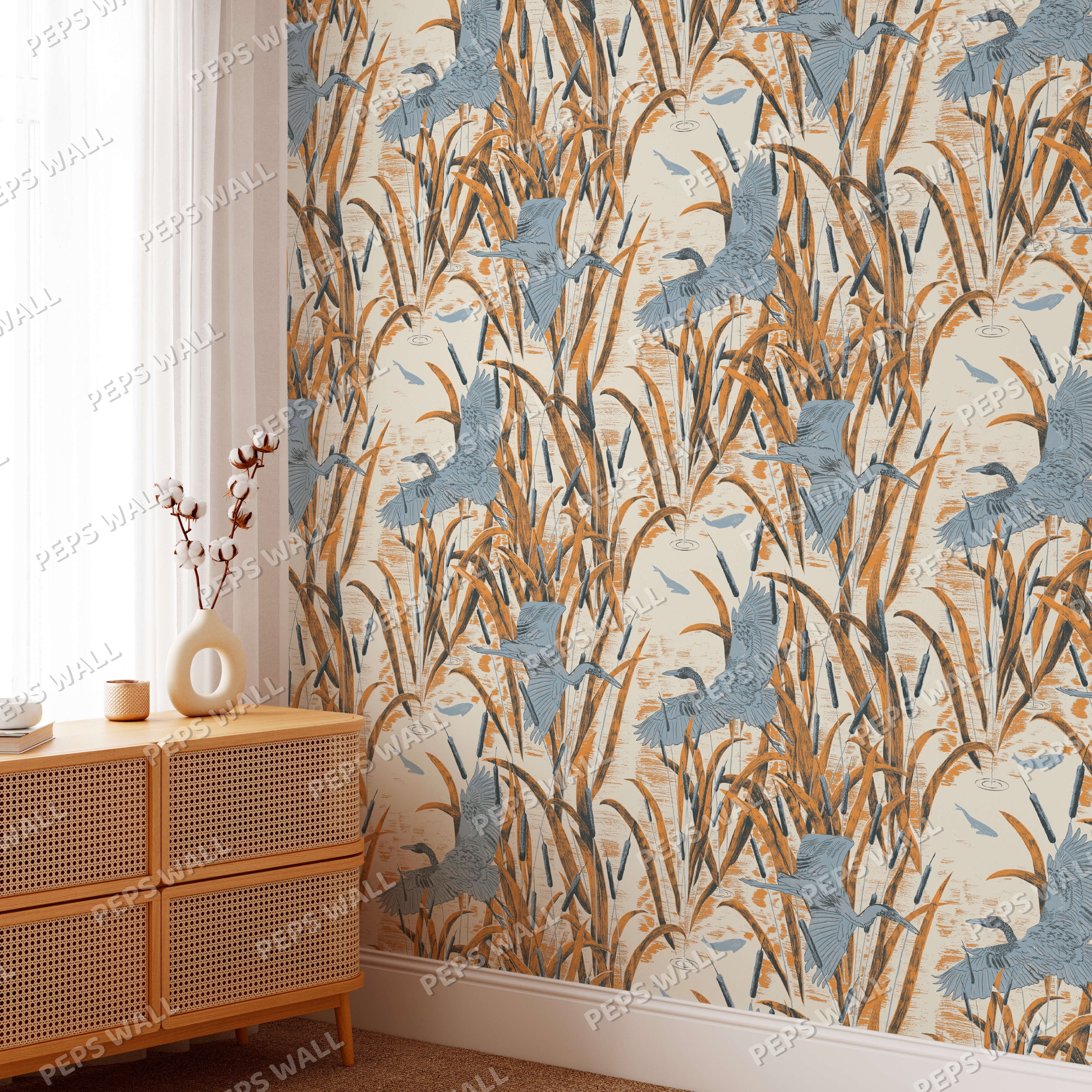 Heronry — floral wallpaper Dubai, Peps Wall