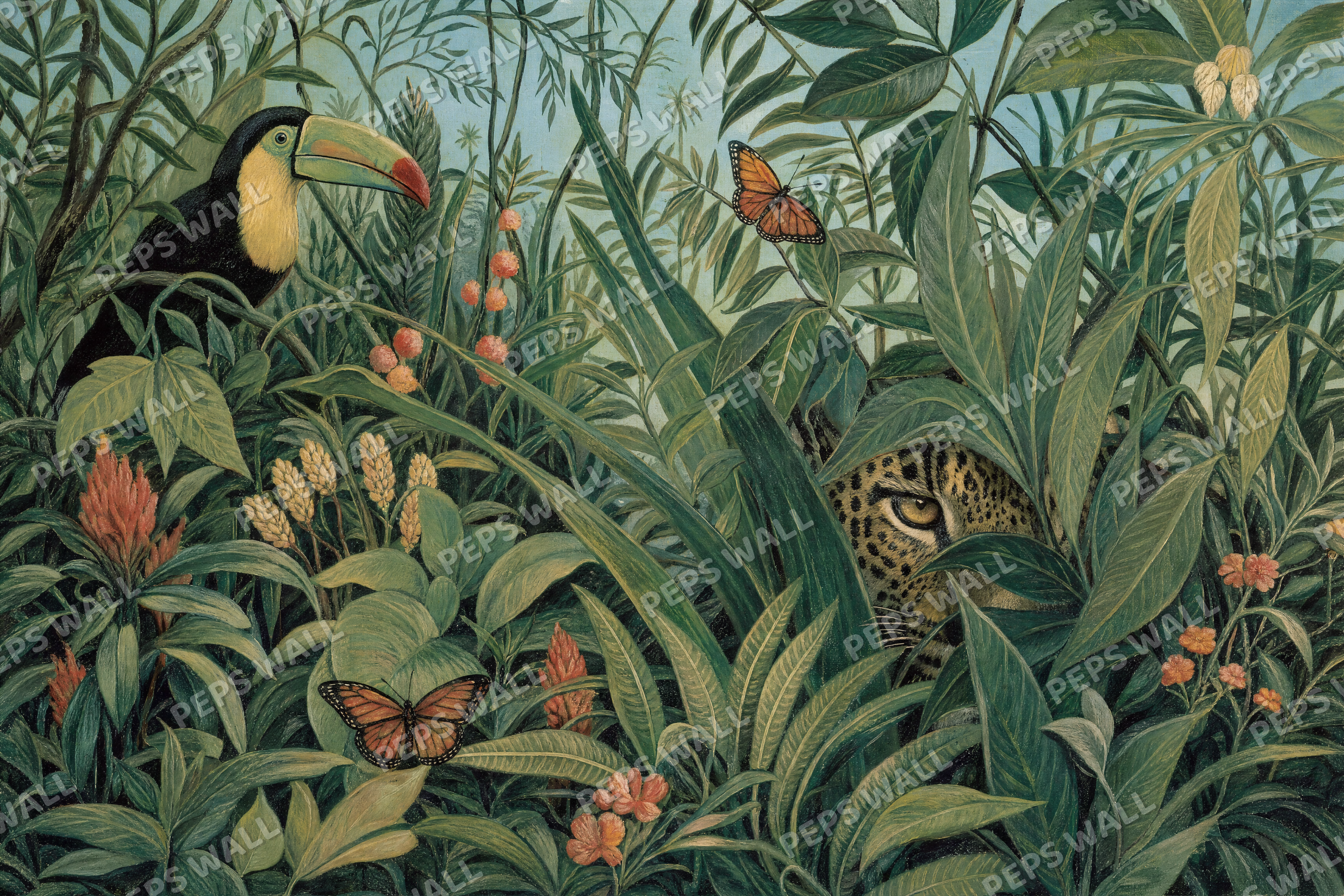 The Hidden Jungle - made-to-measure wall mural design by Peps Wall Dubai