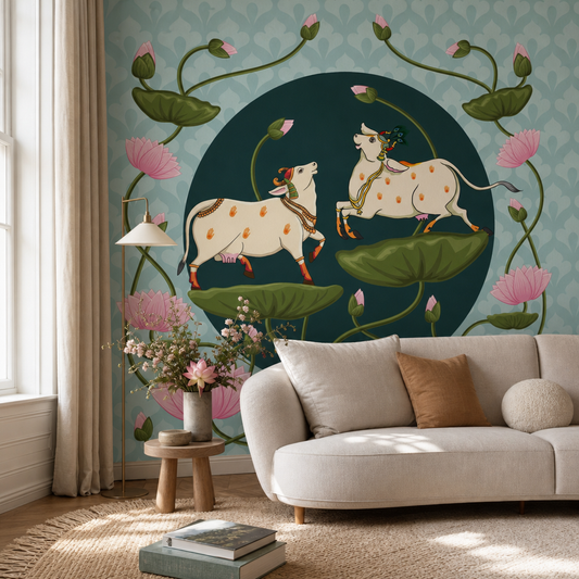 Inspiration #1 living room wallpaper - custom mural printed and installed in Dubai