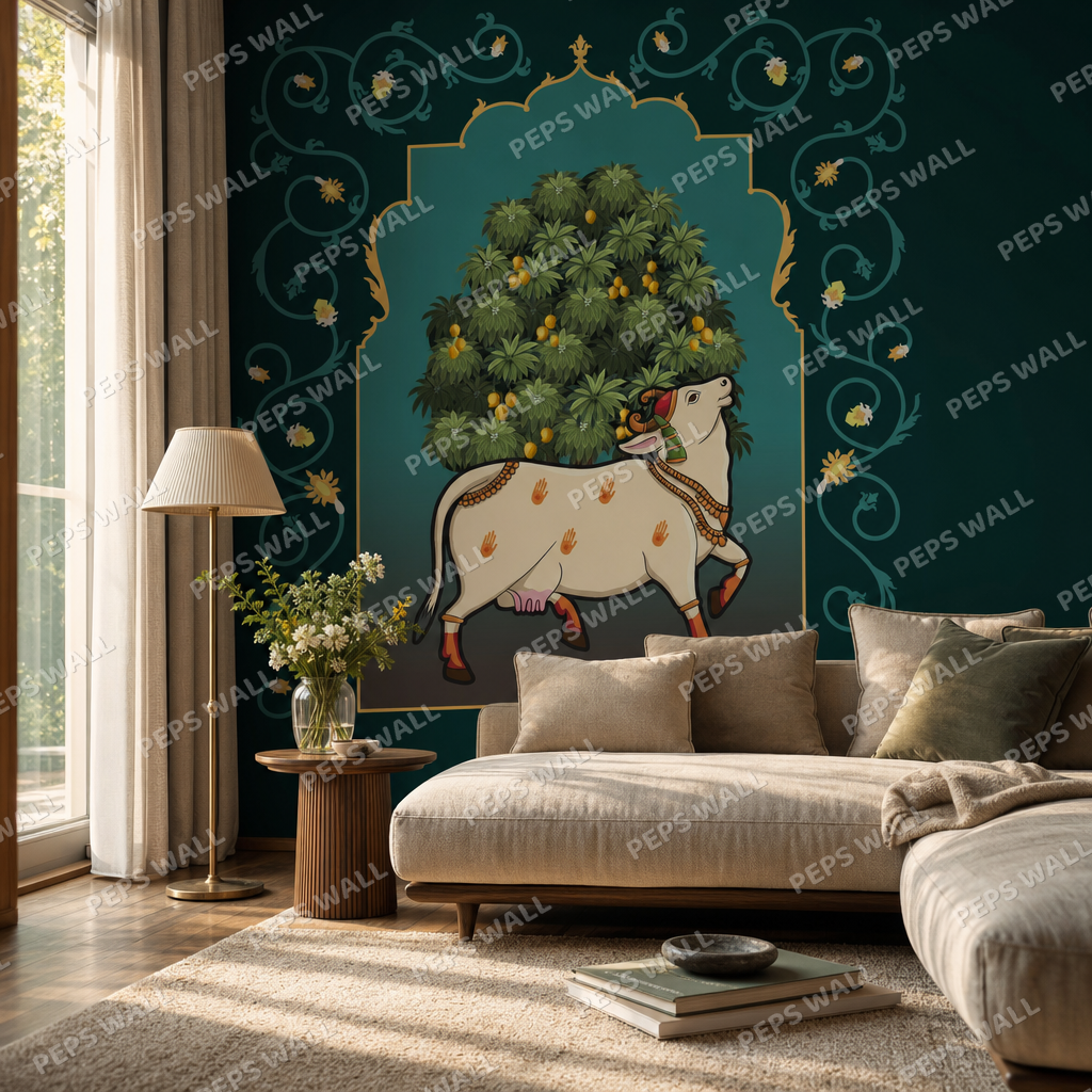 Inspiration #4 living room wallpaper - custom mural printed and installed in Dubai