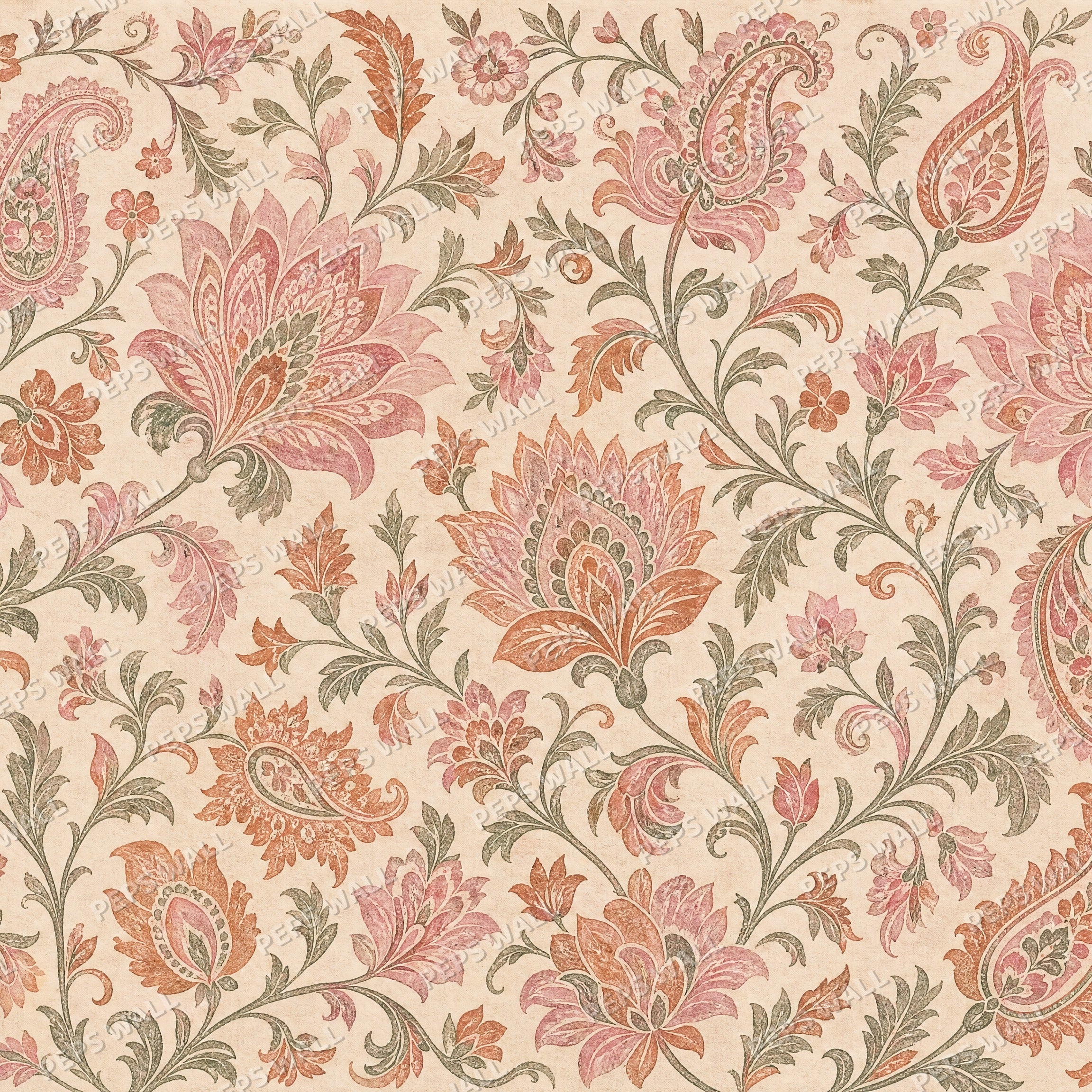 Jaipur Blooms - Blush Heritage wallpaper design