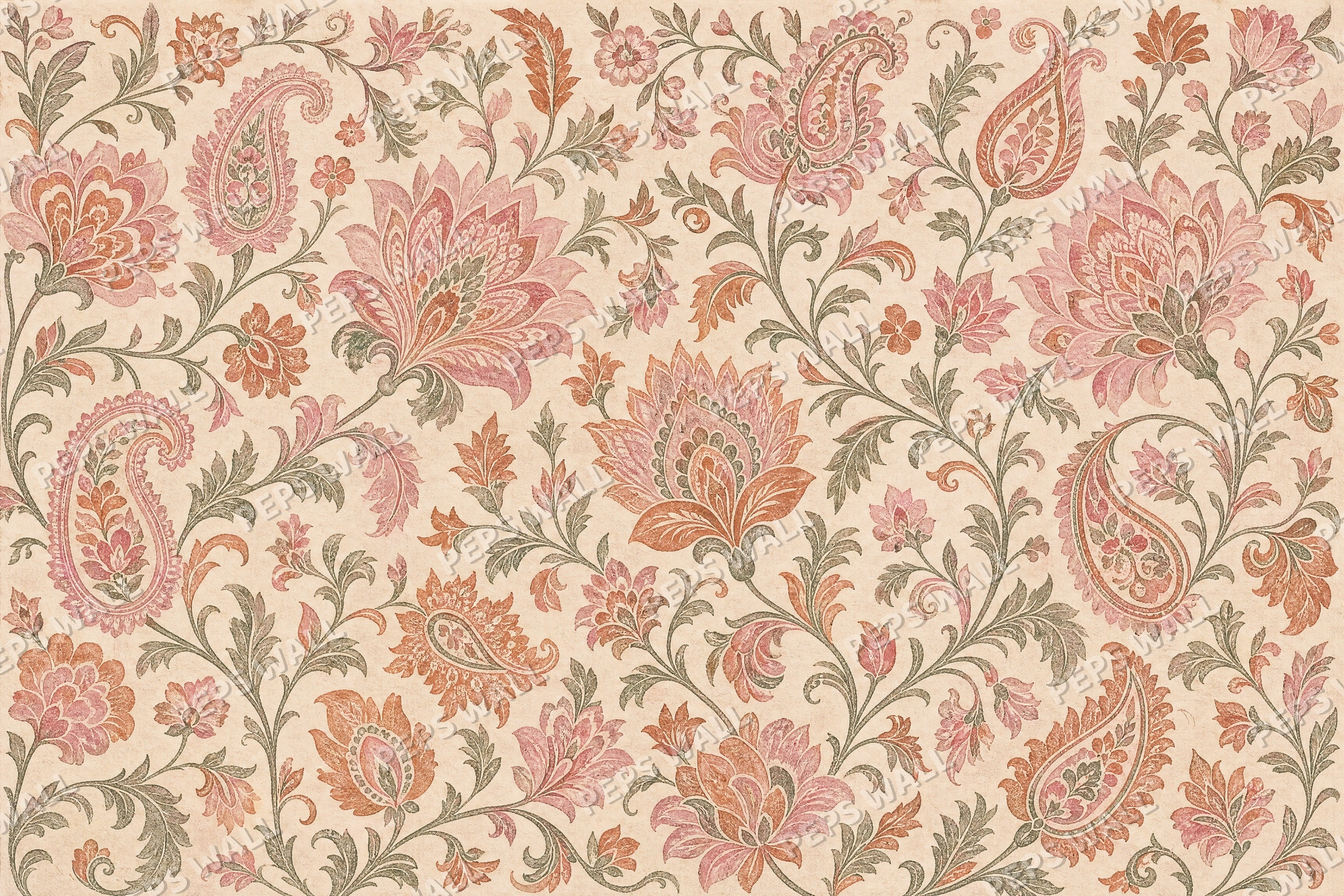 Jaipur Blooms - Blush Heritage full wall mural design