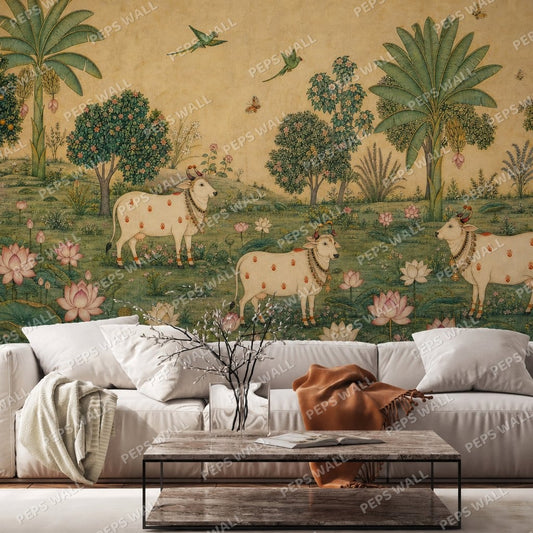 Kamadhenu — indian wallpaper Dubai, Peps Wall