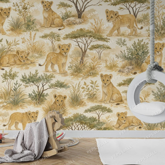 Leo the Lion — lion wallpaper mural, Peps Wall Dubai