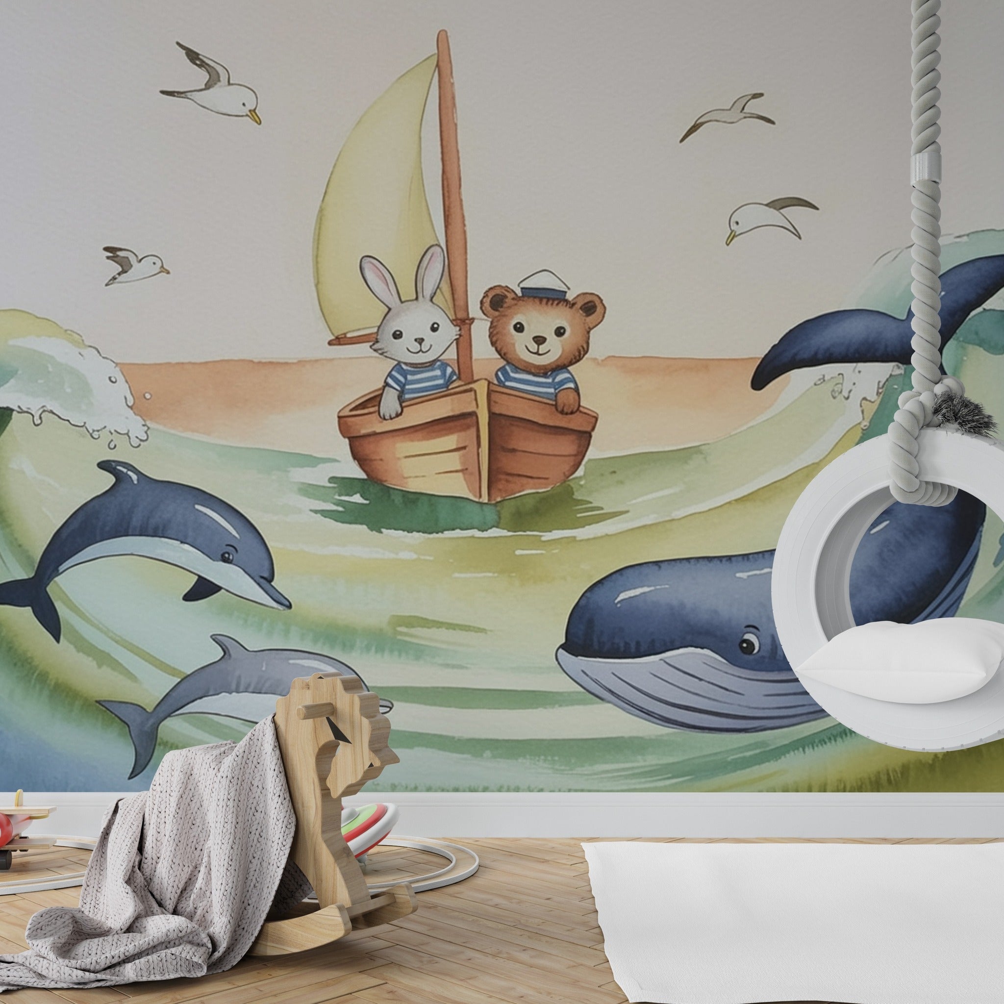 Little Sailors & Sea Friends — under the sea wallpaper Dubai, Peps Wall