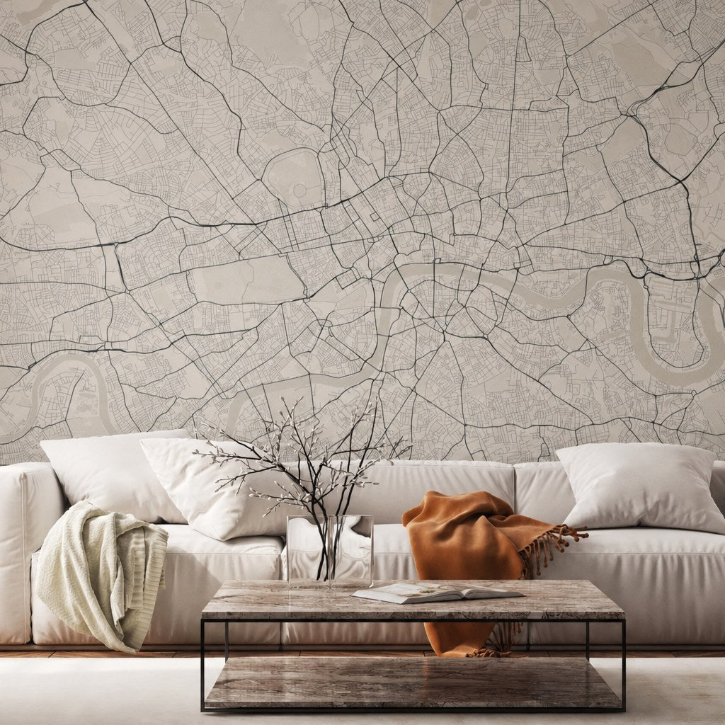 London City Lines — world map wallpaper Dubai, Peps Wall