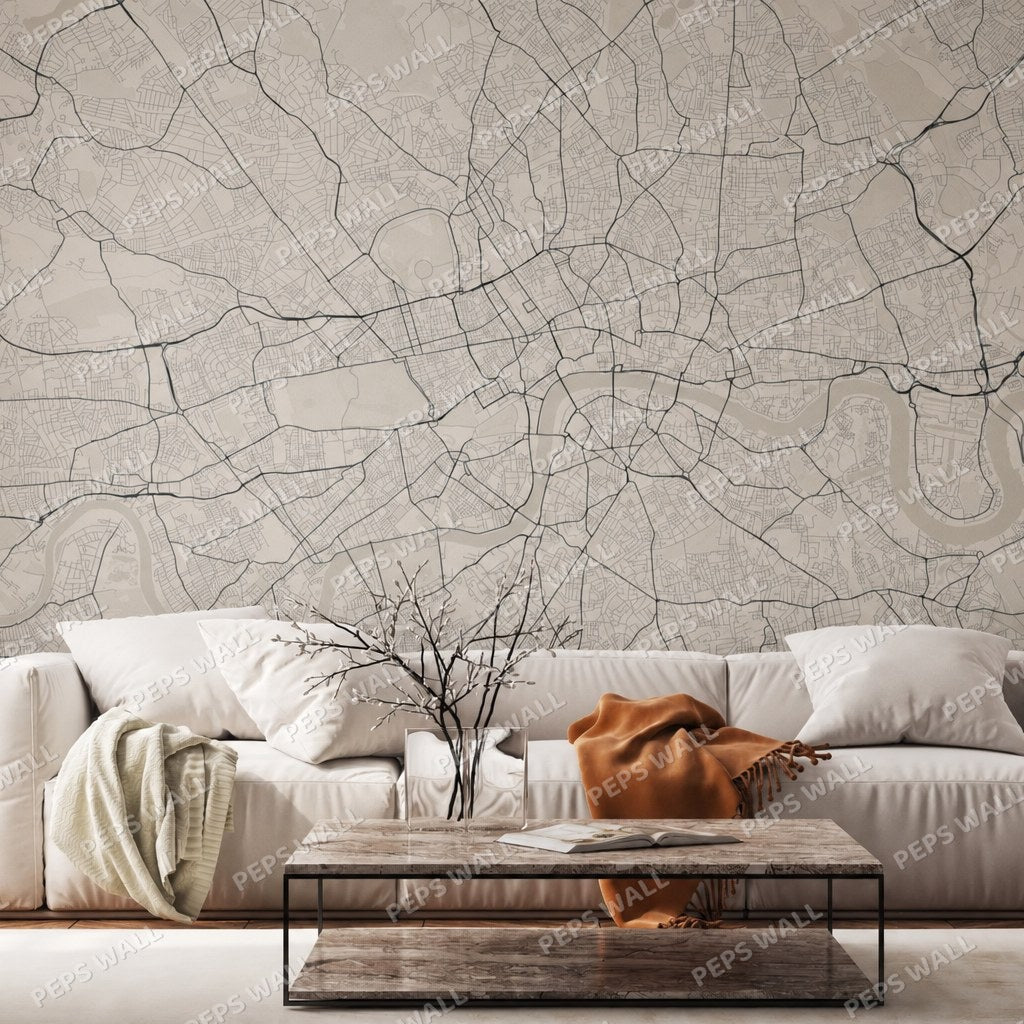 London City Lines — world map wallpaper Dubai, Peps Wall