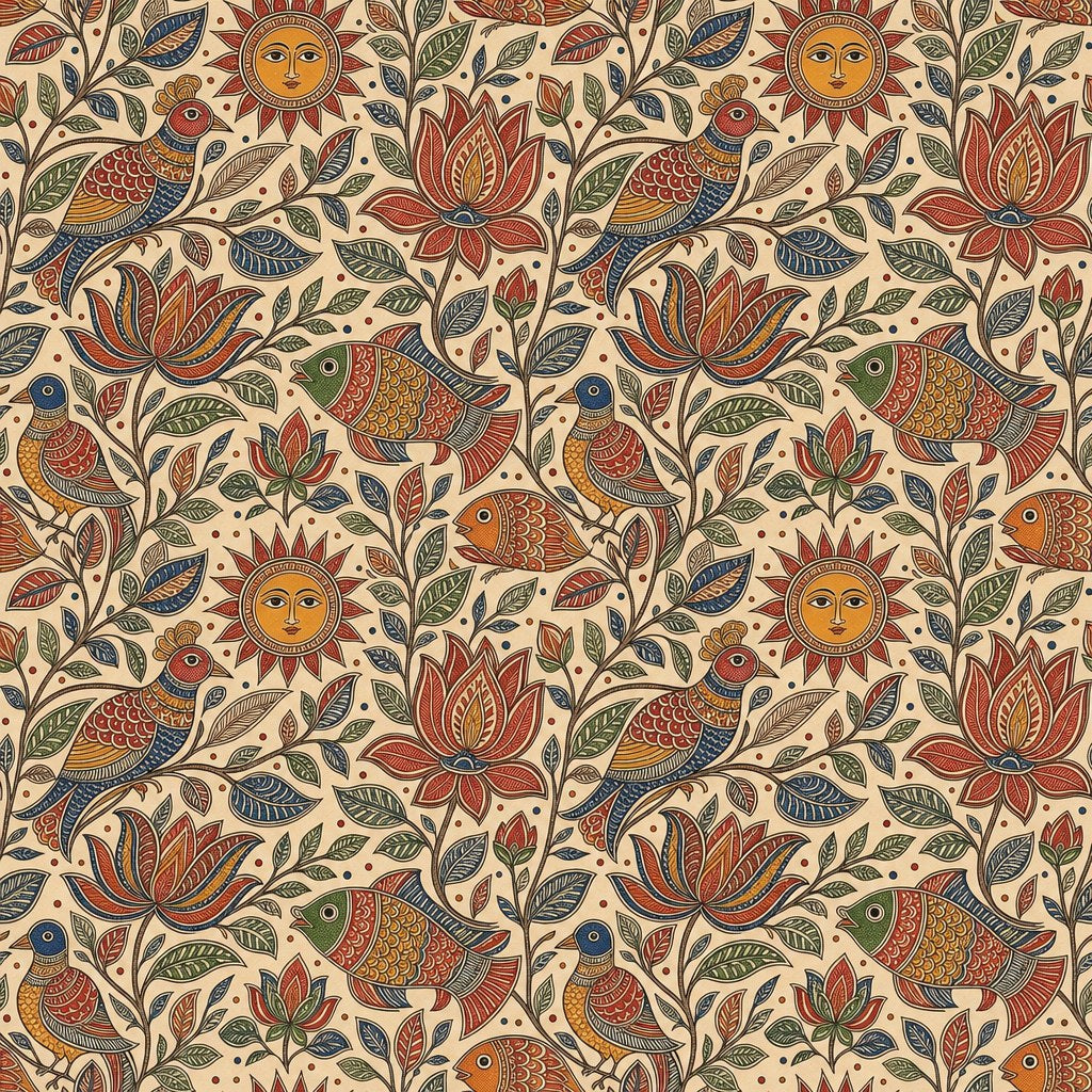 Madhubani Folk Pattern