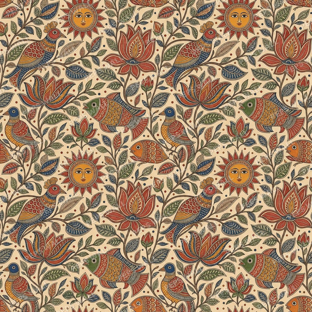 Madhubani Folk Pattern