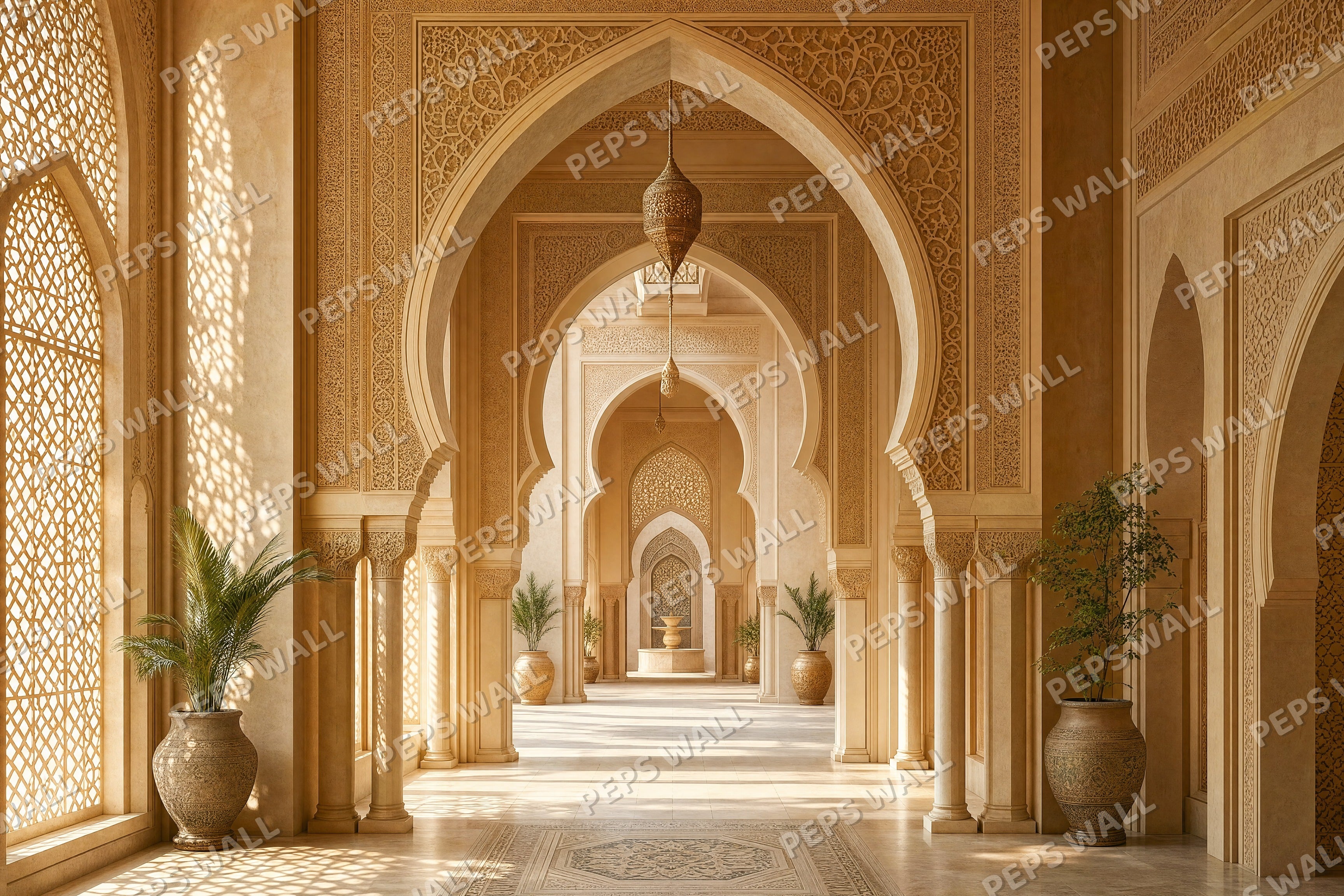 Majlis Arches - Arabesque full wall mural design