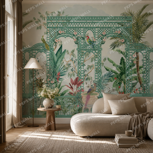 Malhar living room wallpaper - custom mural printed and installed in Dubai