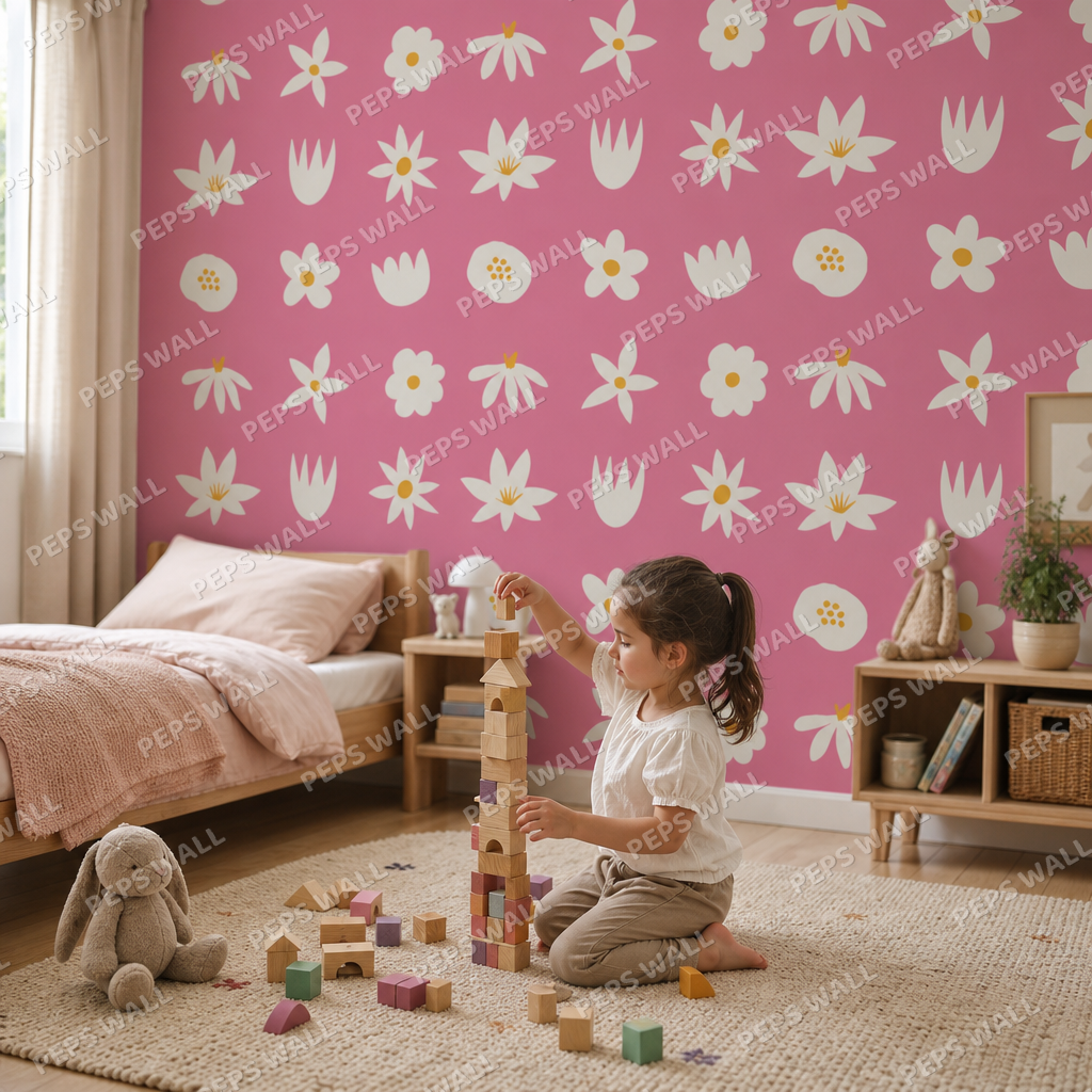 Marge kids room wallpaper - custom mural printed and installed in Dubai