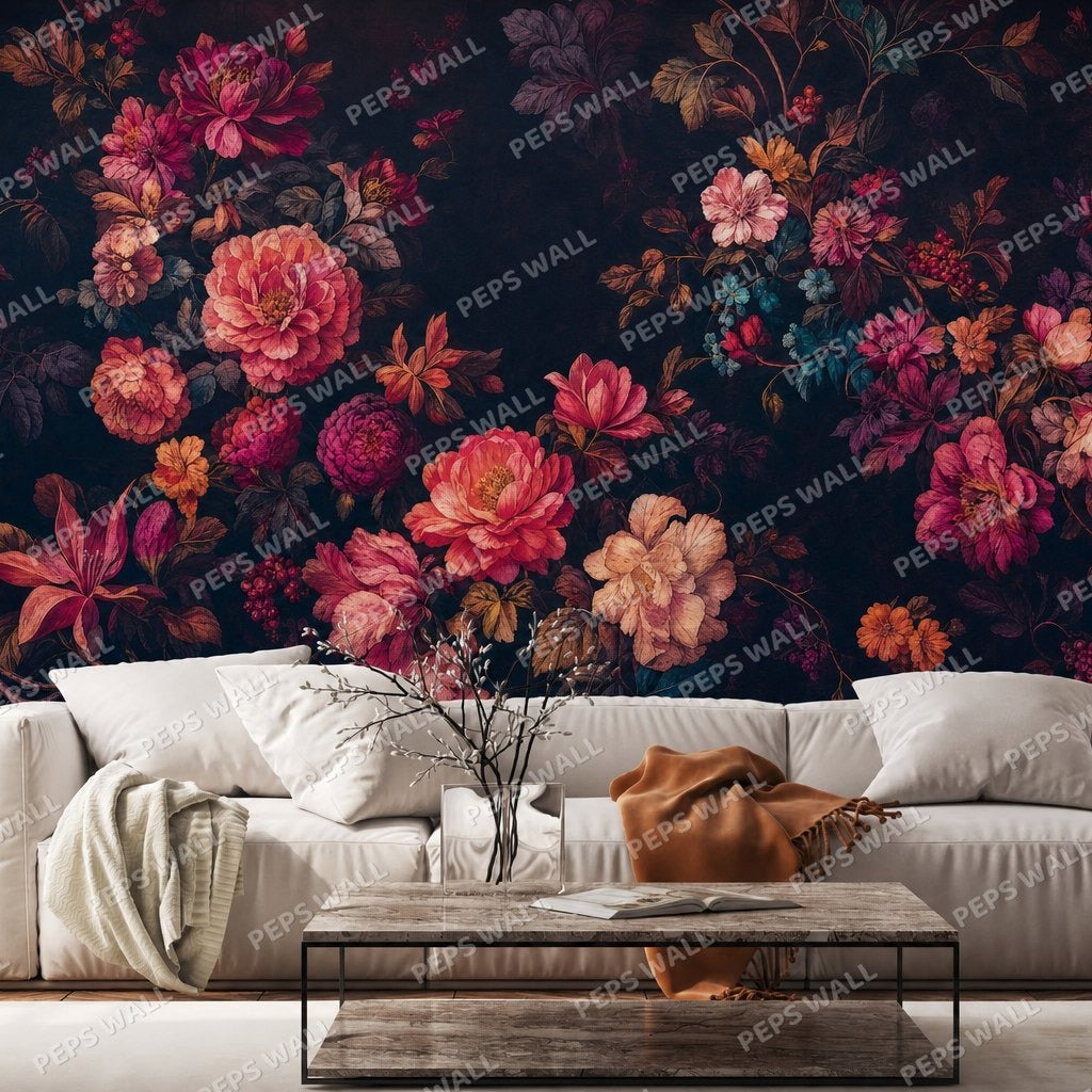 Maximal Bloom — floral wallpaper Dubai, Peps Wall