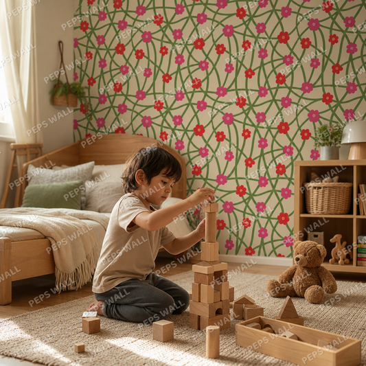 Meredith kids room wallpaper - custom mural printed and installed in Dubai