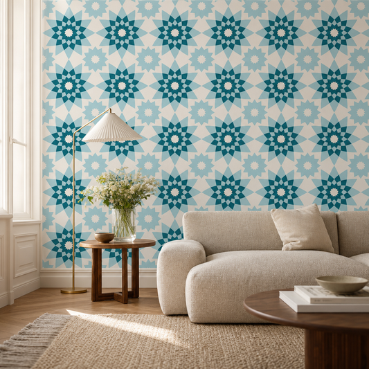 Mezquita living room wallpaper - custom mural printed and installed in Dubai