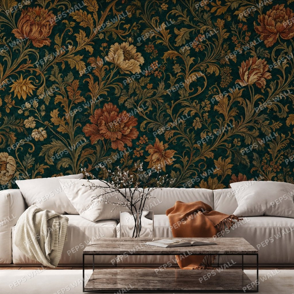 Midnight Acanthus — floral wallpaper Dubai, Peps Wall