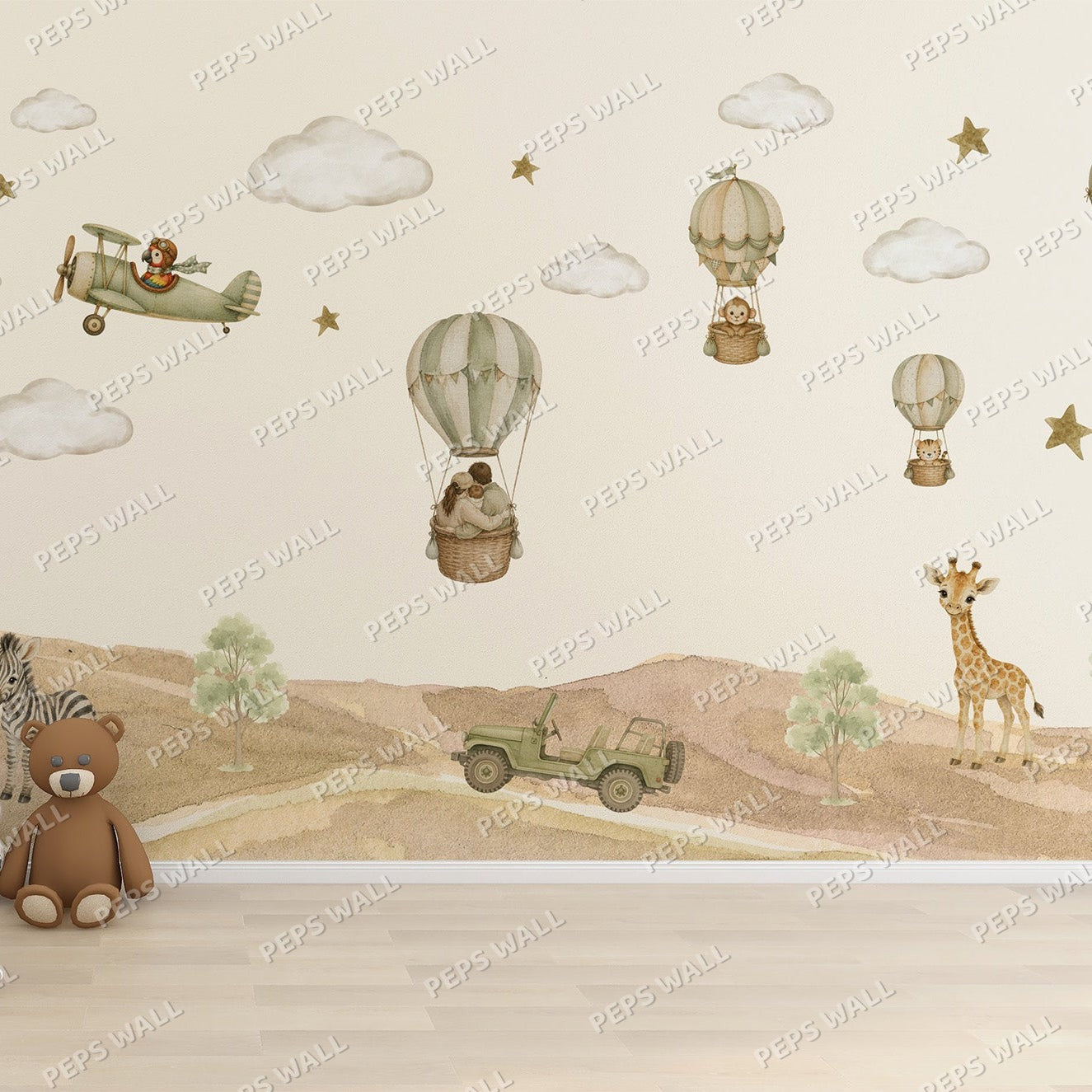 Baby Adventure 1 — kids space wallpaper Dubai, Peps Wall