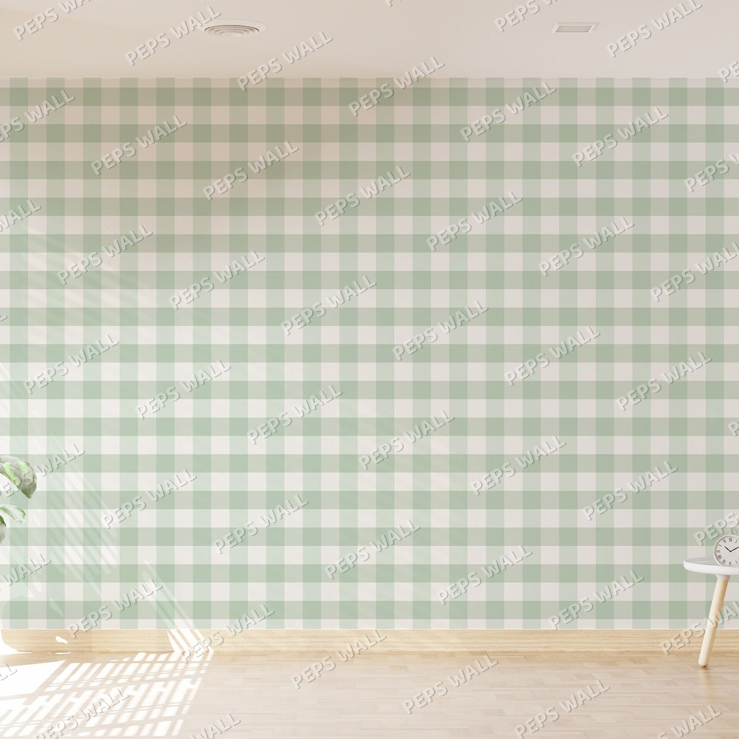 Green Checks — kids pattern wallpaper Dubai, Peps Wall