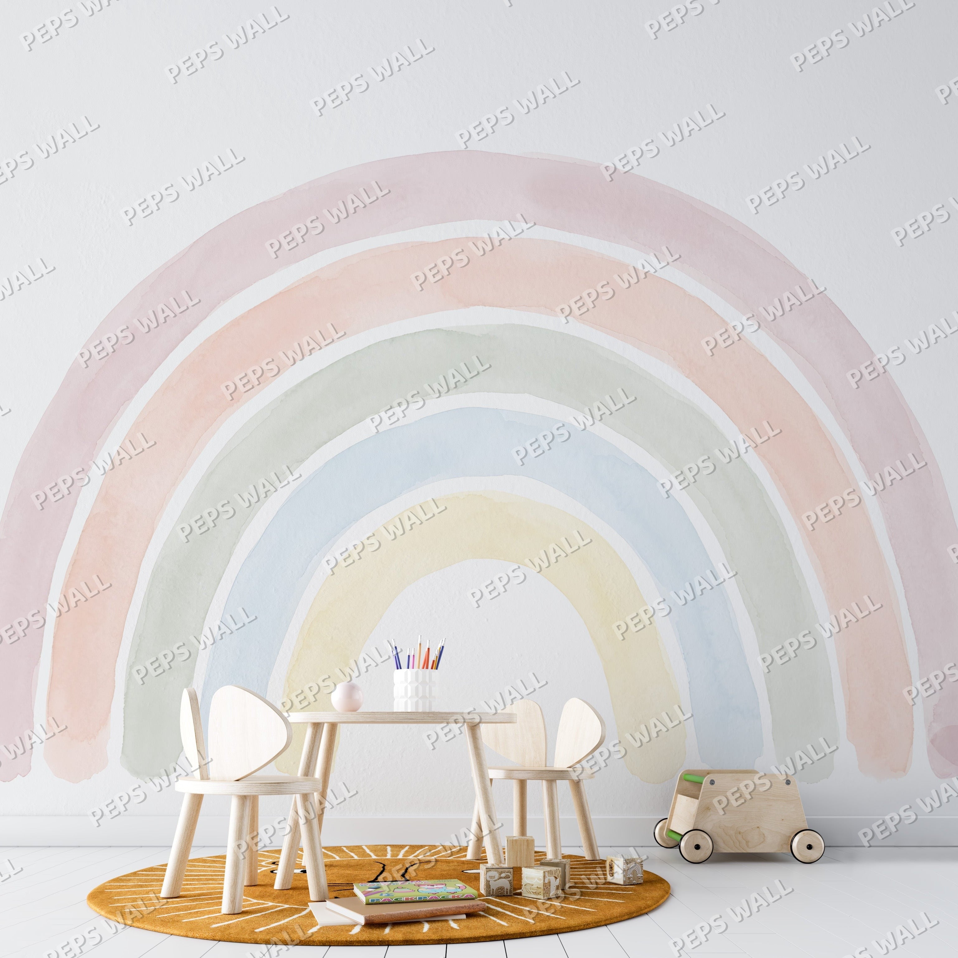 Pastel Rainbow 2 — princess wallpaper Dubai, Peps Wall