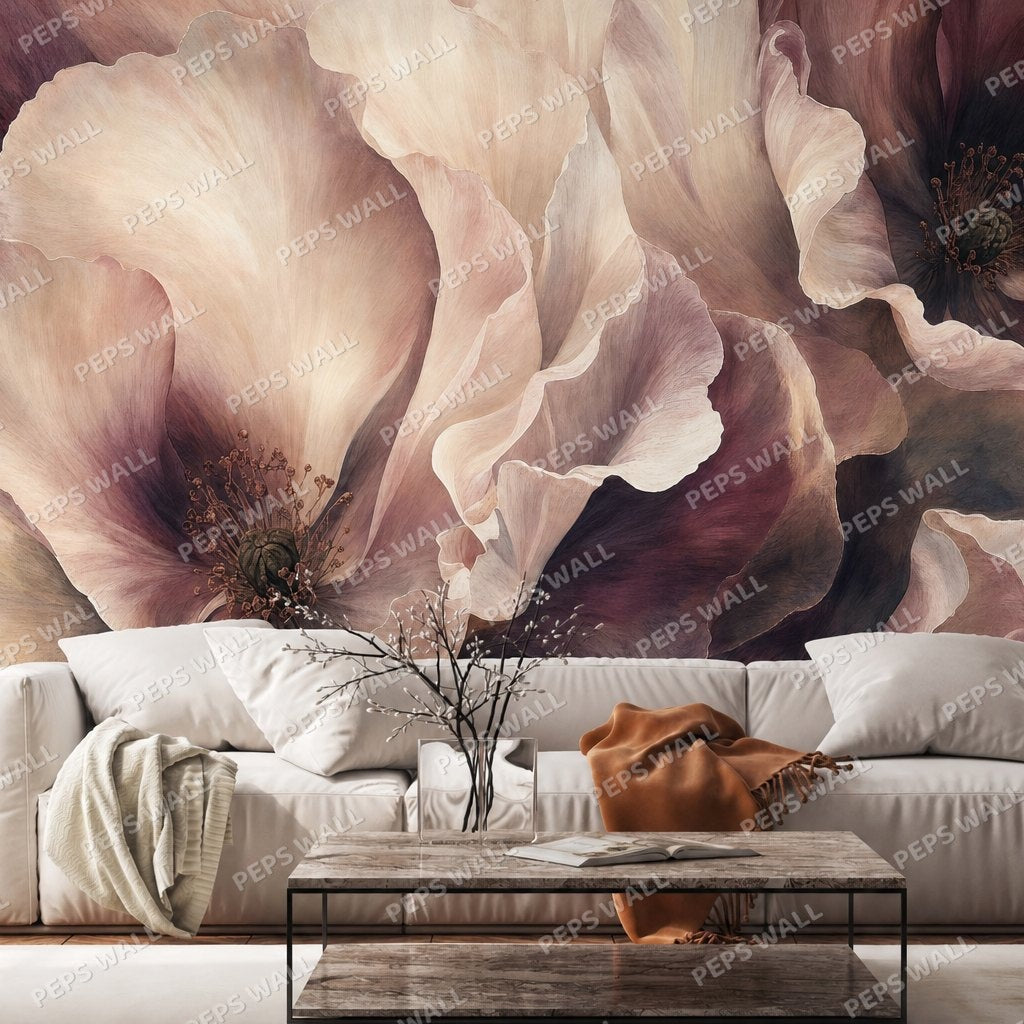 Monumental Petals — floral wallpaper Dubai, Peps Wall