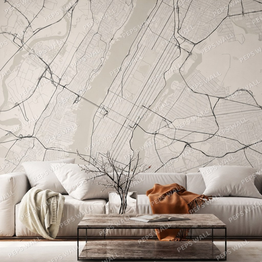 New York City Lines — world map wallpaper Dubai, Peps Wall