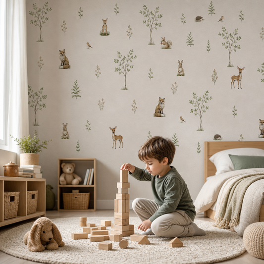Nursery Trail kids room wallpaper - custom mural printed and installed in Dubai