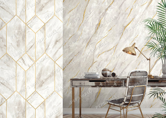 Carrara - Gold — marble wallpaper mural, Peps Wall Dubai
