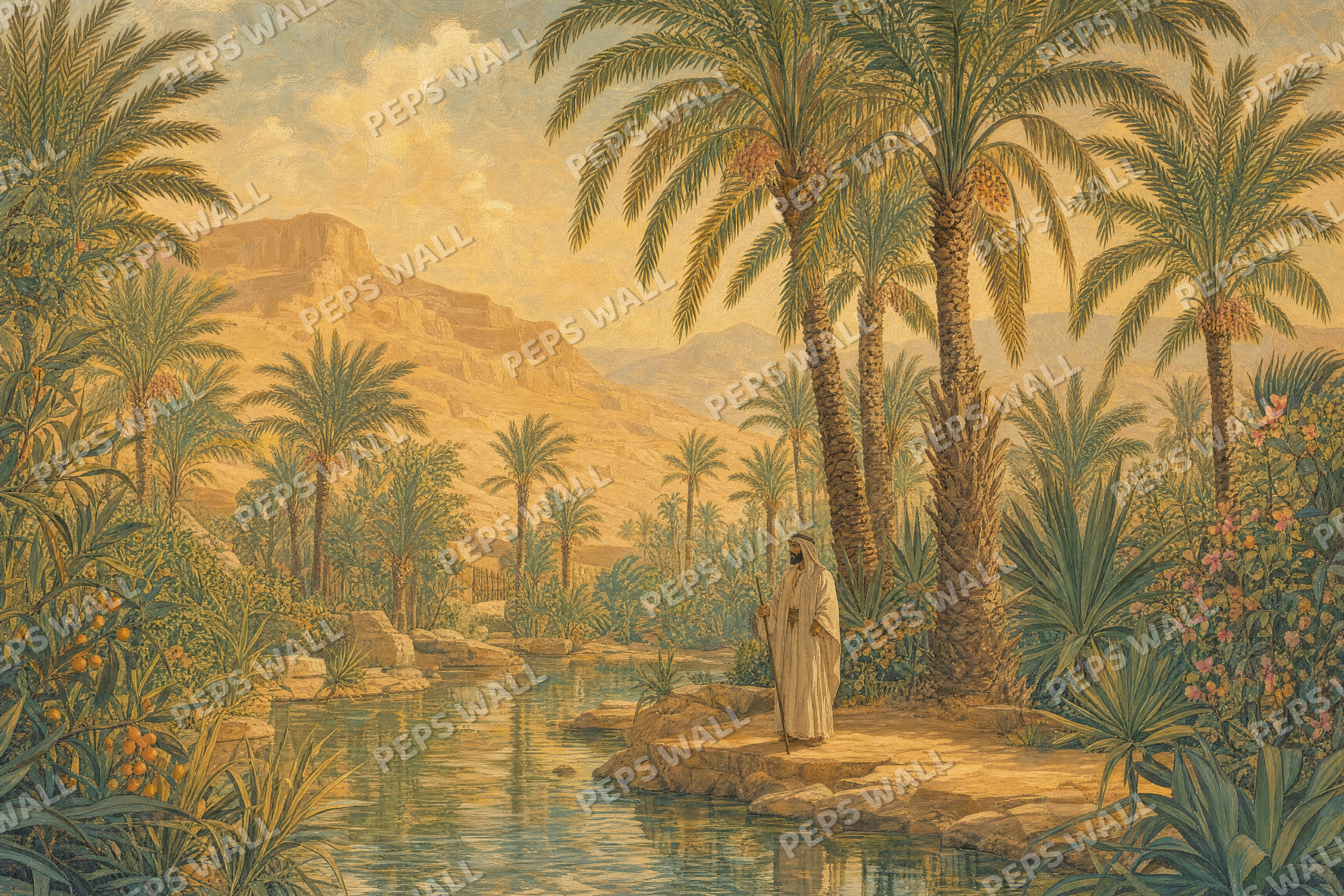 Desert Oasis Palms - made-to-measure wall mural design by Peps Wall Dubai