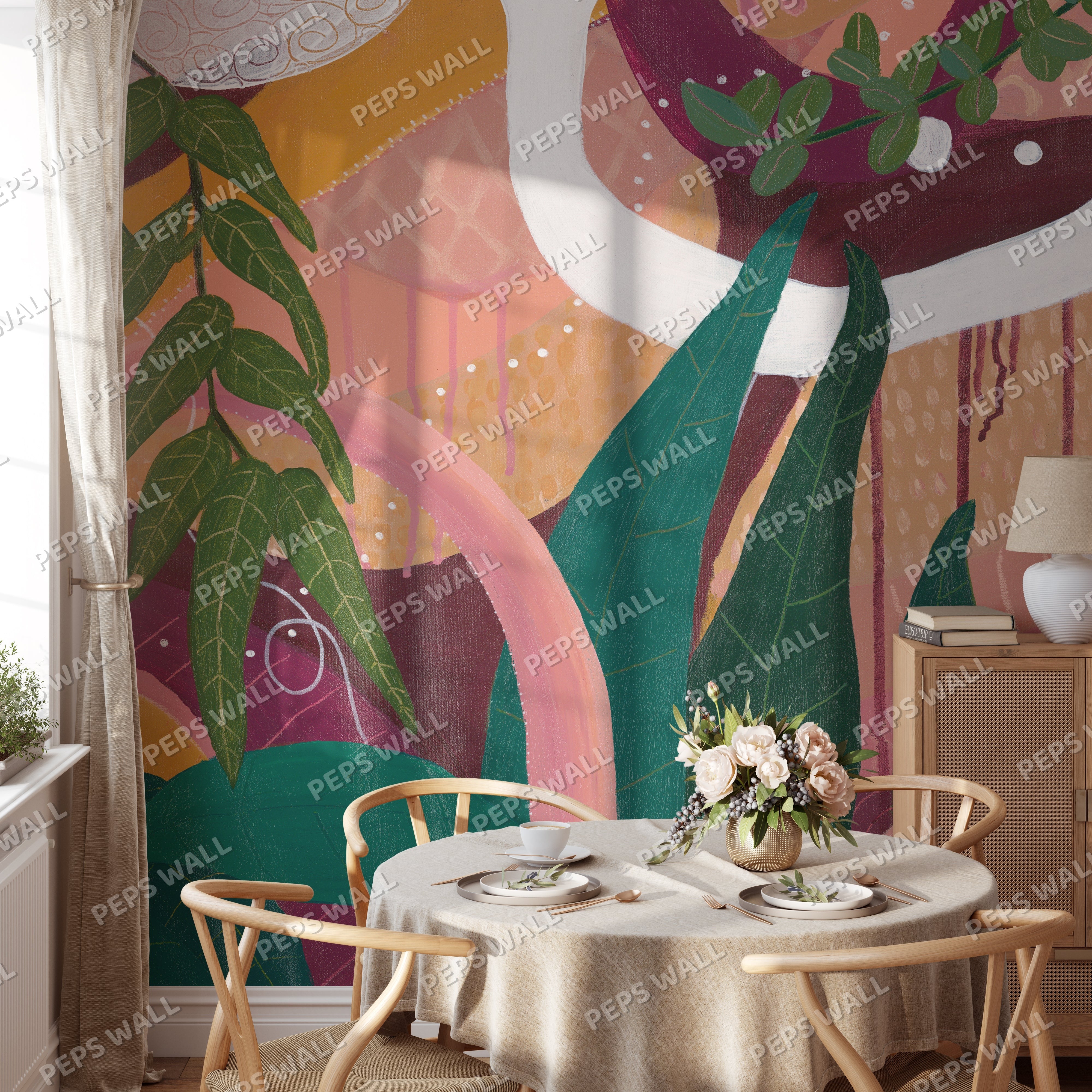 Outback Oasis — geometric wallpaper Dubai, Peps Wall