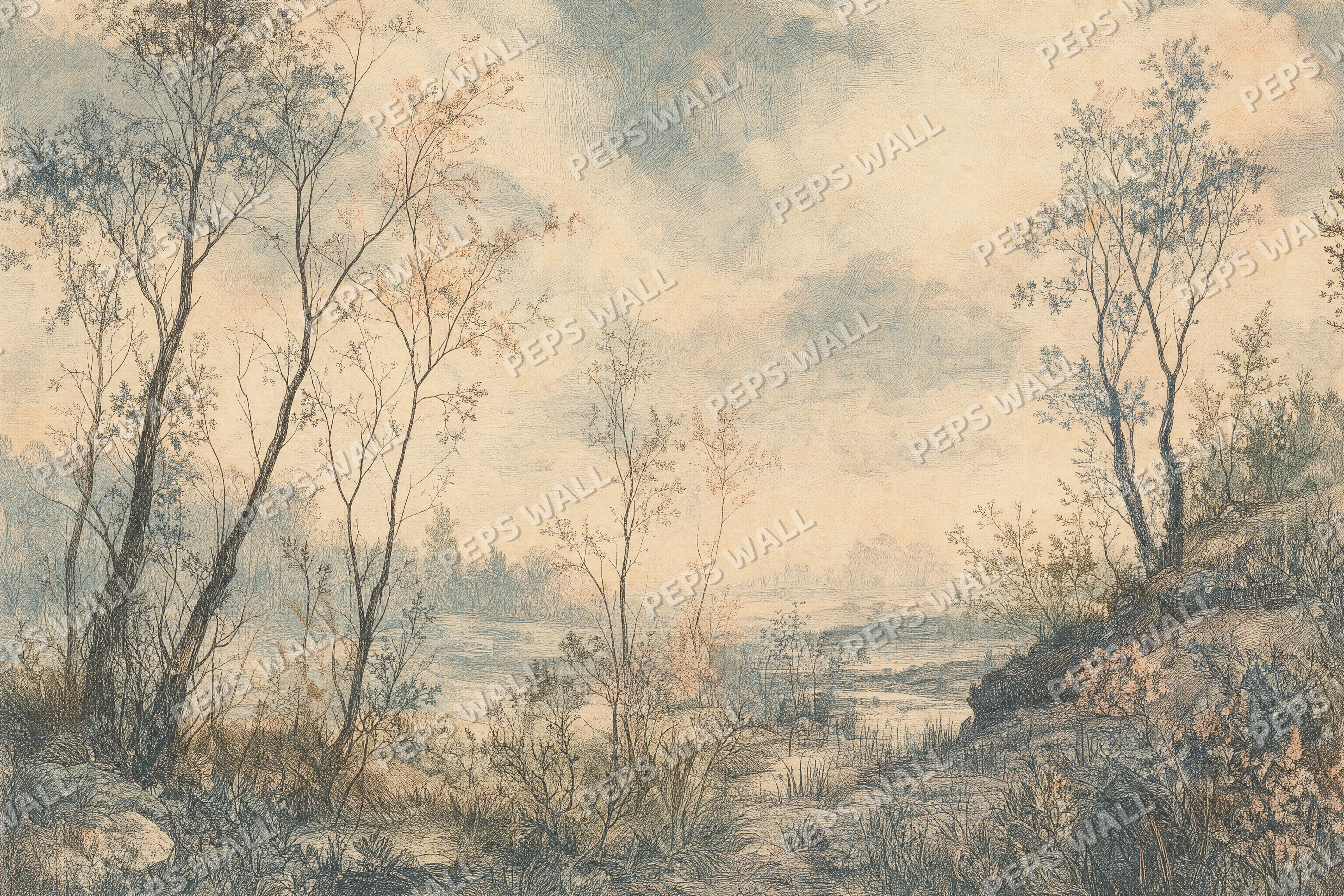 Bellewood Pastel - made-to-measure wall mural design by Peps Wall Dubai