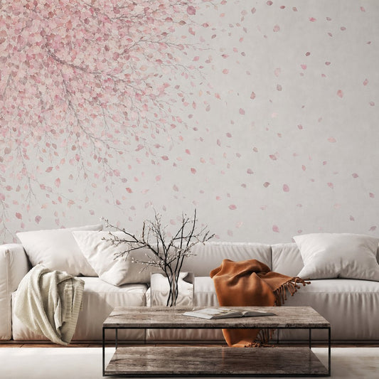 Petal Rain — floral wallpaper Dubai, Peps Wall
