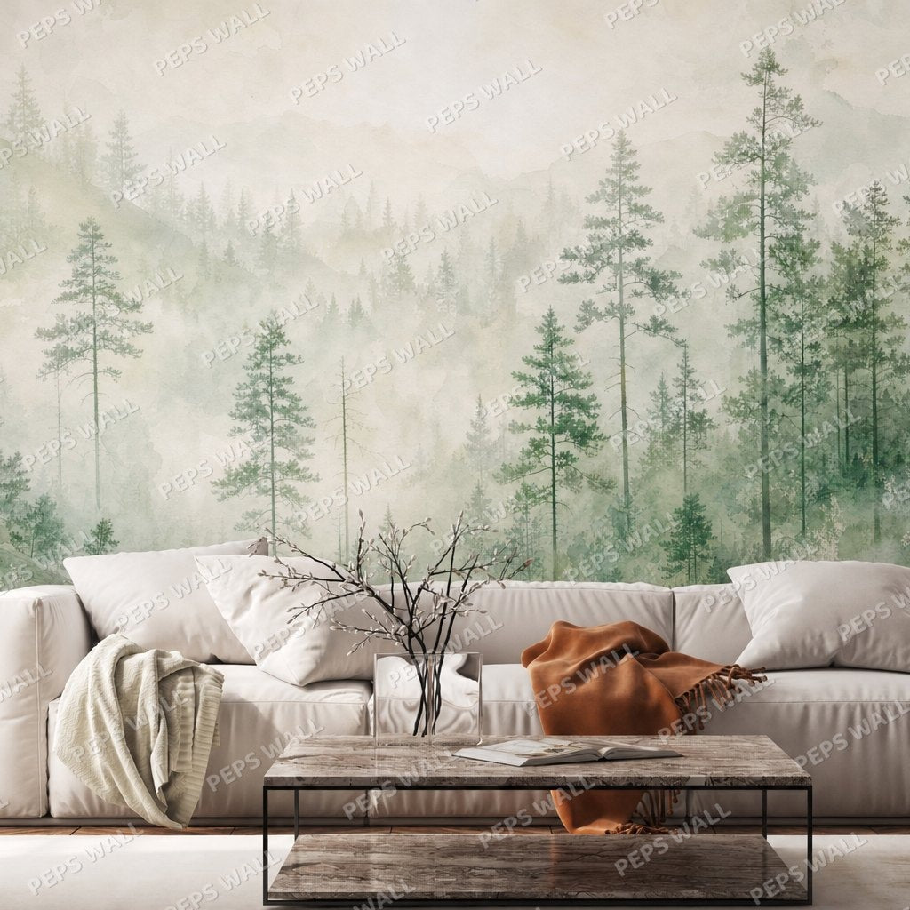 Pine Mist — landscape wallpaper Dubai, Peps Wall