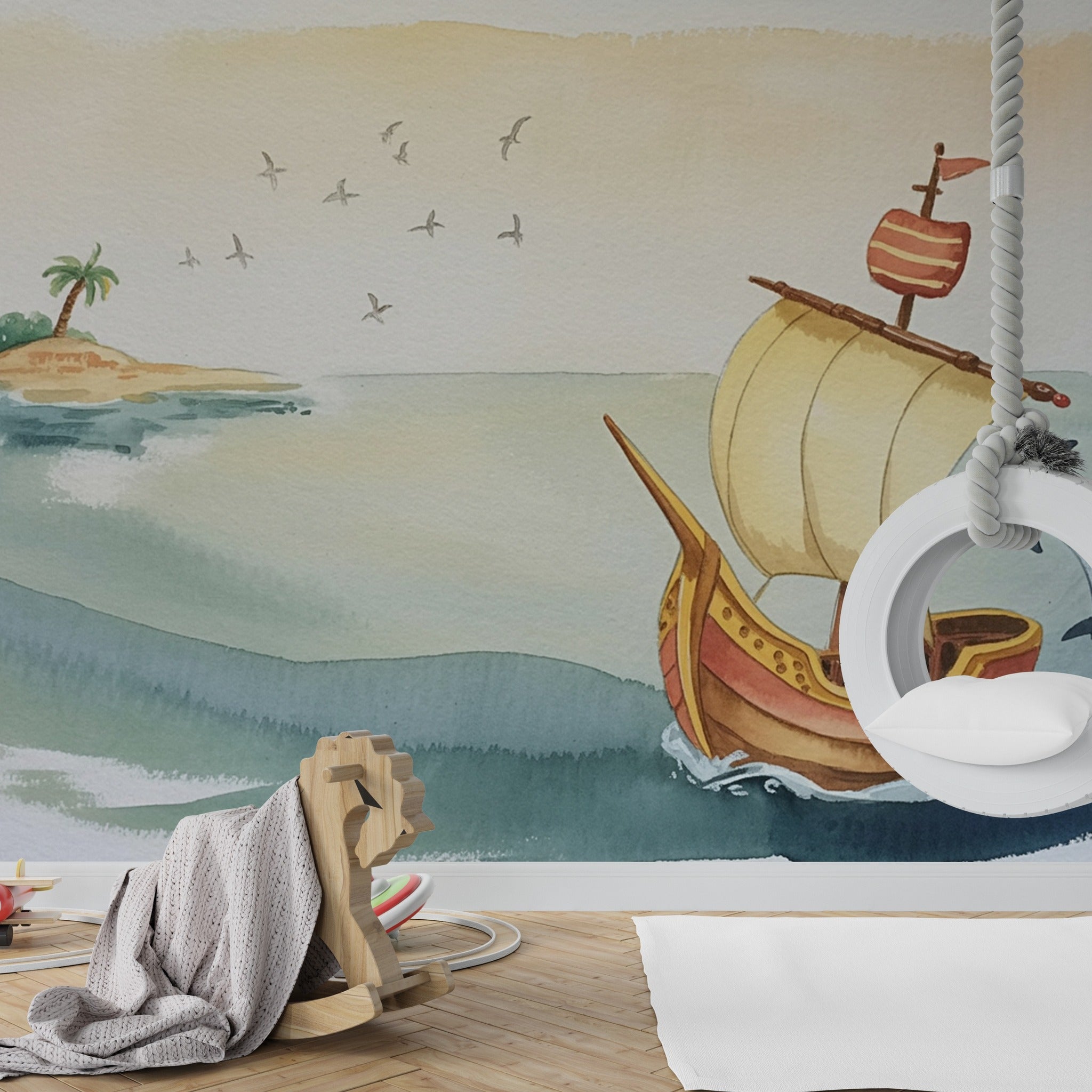 Pirate Ship Ocean Adventure — under the sea wallpaper Dubai, Peps Wall