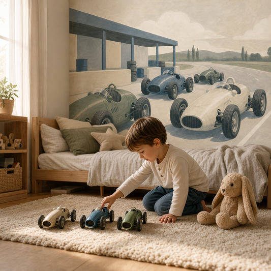 Pit Lane Pals wallpaper in a Dubai kids bedroom - Peps Wall